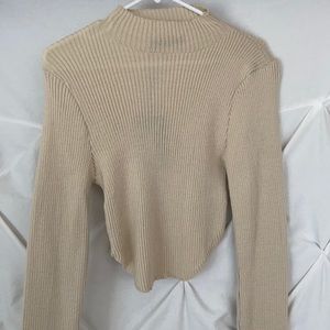 PLT stone high neck curve hem sweater
